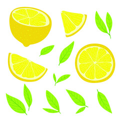lemon slices isolated on white