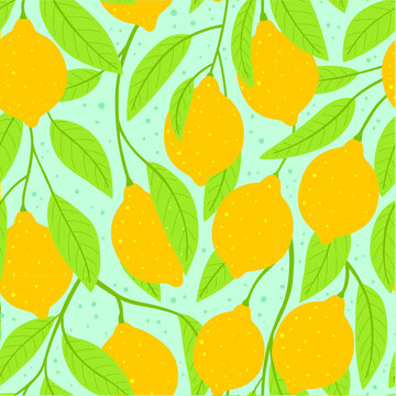 Hand-drew lemon pattern