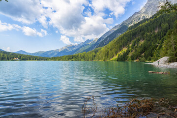 Lake antholz, a beautiful lake in South Tyrol