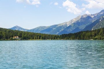 Lake antholz, a beautiful lake in South Tyrol