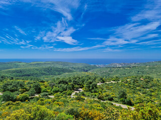 Beautiful Landscape. Sunset and mountain silhouettes