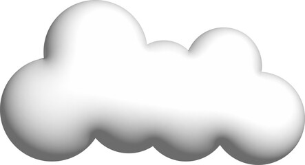Cloud 3d icon on the white background.