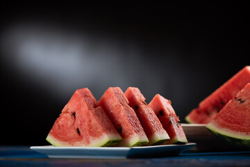 Slices of fresh juicy watermelon