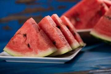 Slices of fresh juicy watermelon