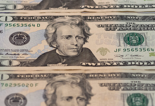 Background of dollar bills. American Dollars Cash Money. One hundred dollars, fifty dollars, ten dollars Banknotes. editorial image
