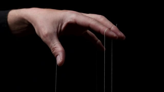 Authority hand manipulating, managing smth, moving fingers. Master manipulation. Authority concept.