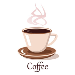 a cup of aromatic coffee on a white background