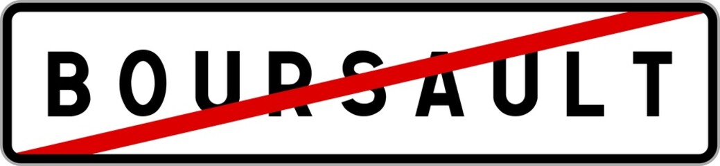 Panneau sortie ville agglomération Boursault / Town exit sign Boursault