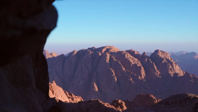 Hiking to Moses Mountain Sinai in Egypt. Holy Place.