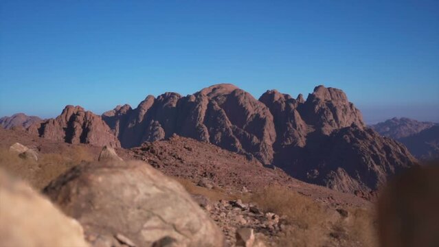 Hiking to Moses Mountain Sinai in Egypt. Holy Place.