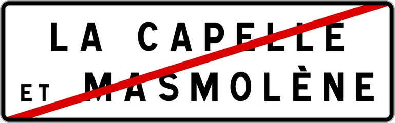 Panneau sortie ville agglomération La Capelle-et-Masmolène / Town exit sign La Capelle-et-Masmolène