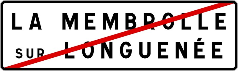 Panneau sortie ville agglomération La Membrolle-sur-Longuenée / Town exit sign La Membrolle-sur-Longuenée