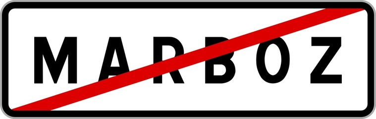 Panneau sortie ville agglom&eacute;ration Marboz / Town exit sign Marboz