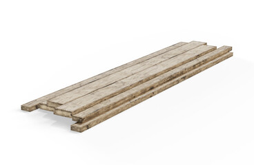 Wood planks, 3d rendering isolated on white background
