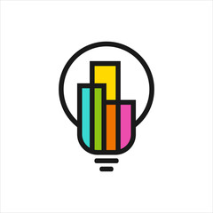 smart bright city vector logo template