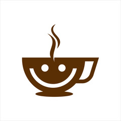 smile coffee vector logo template