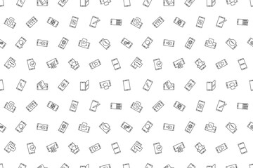 Vector Mobile phone pattern. Smartphone seamless background