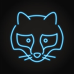 Tanuki racoon dog neon icon