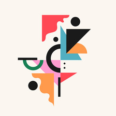 Modern geometric composition of various shapes. Illustration for design. Abstract background in the trend chart.