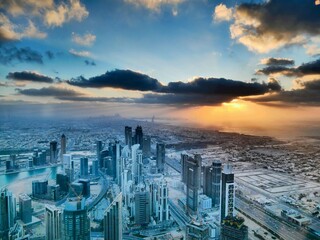 Naklejka na ściany i meble View from Burj Khalifa Dubai