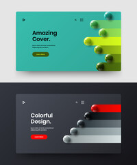 Creative company identity design vector concept bundle. Original 3D balls book cover layout composition.