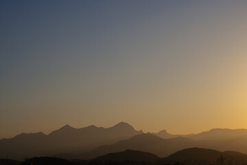 sunset in the mountains