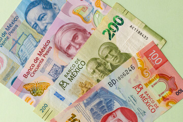 Mexican pesos, country currency, Creative business, financial concept, miscellaneous money, paper banknotes