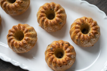 Freshly baked muffins, view from above