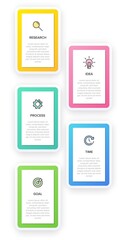 Vertical infographic design with icons and 5 options or steps. Thin line. Infographics business concept. Can be used for info graphics, flow charts, presentations, mobile web sites, printed materials.