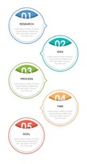 Vertical infographic design with icons and 5 options or steps. Thin line. Infographics business concept. Can be used for info graphics, flow charts, presentations, mobile web sites, printed materials.