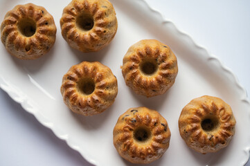 Freshly baked muffins, view from above