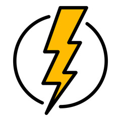Lightning bolt icon isolated on white background