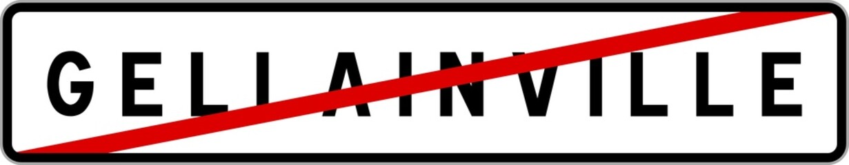 Panneau sortie ville agglomération Gellainville / Town exit sign Gellainville