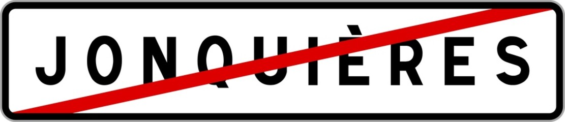 Panneau sortie ville agglomération Jonquières / Town exit sign Jonquières
