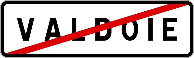 Panneau sortie ville agglom&eacute;ration Valdoie / Town exit sign Valdoie