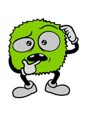 Comic skeptisches Gesicht Monster 