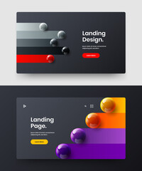 Multicolored corporate cover vector design template composition. Amazing 3D spheres presentation layout set.