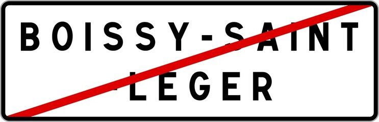 Panneau sortie ville agglomération Boissy-Saint-Léger / Town exit sign Boissy-Saint-Léger