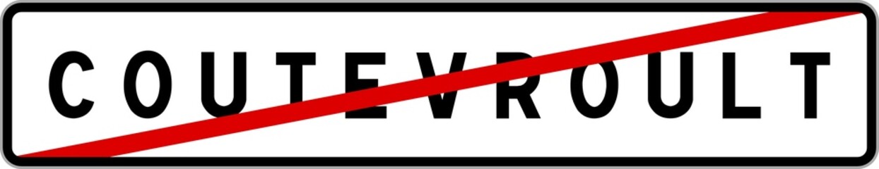 Panneau sortie ville agglomération Coutevroult / Town exit sign Coutevroult