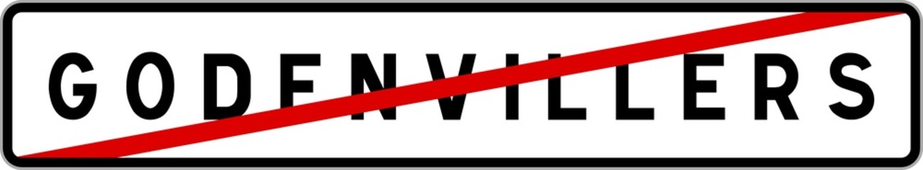 Panneau sortie ville agglomération Godenvillers / Town exit sign Godenvillers