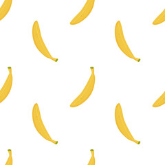 Bananas seamless vector pattern on white