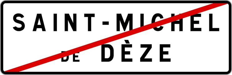 Panneau sortie ville agglomération Saint-Michel-de-Dèze / Town exit sign Saint-Michel-de-Dèze