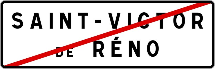 Panneau sortie ville agglomération Saint-Victor-de-Réno / Town exit sign Saint-Victor-de-Réno