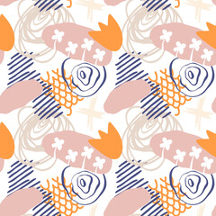 vector teenage seamless neon pattern naive style