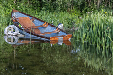 old boat on the river