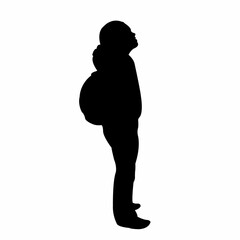 a girl standing body silhouette vector