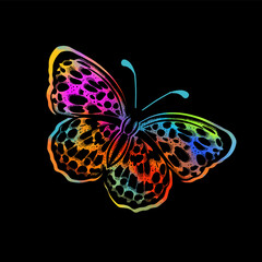 Abstract multicolored butterflies. Vector illustration