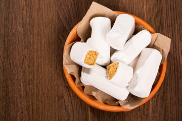 Traditional Colombian sweet called gelatin or cow leg jelly