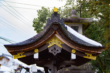 temple architecture with golden inlays