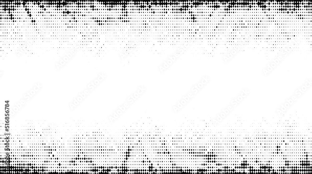 Poster halftone grunge texture. comic style grain background. pop art faded textured frame. speckle gradien